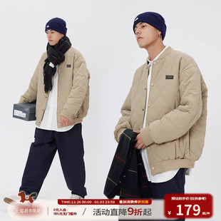 棉服 工装 江南先生NewJNXS日系菱格冬季 外套男棉衣潮牌棒球服女装