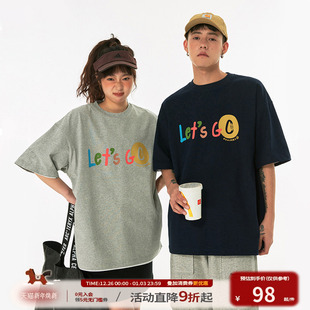 tee 半袖 江南先生NewJNXS日系撞色字母印花短袖 t恤男夏潮牌情侣装