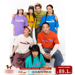 宽松休闲半袖 江南先生NewJNXS美式 男女款 T恤夏季 复古logo印花短袖