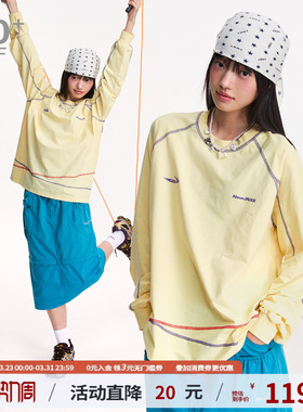 江南先生NewJNXS吸湿速干5A抗菌防晒长袖T恤男女撞色宽松休闲上衣