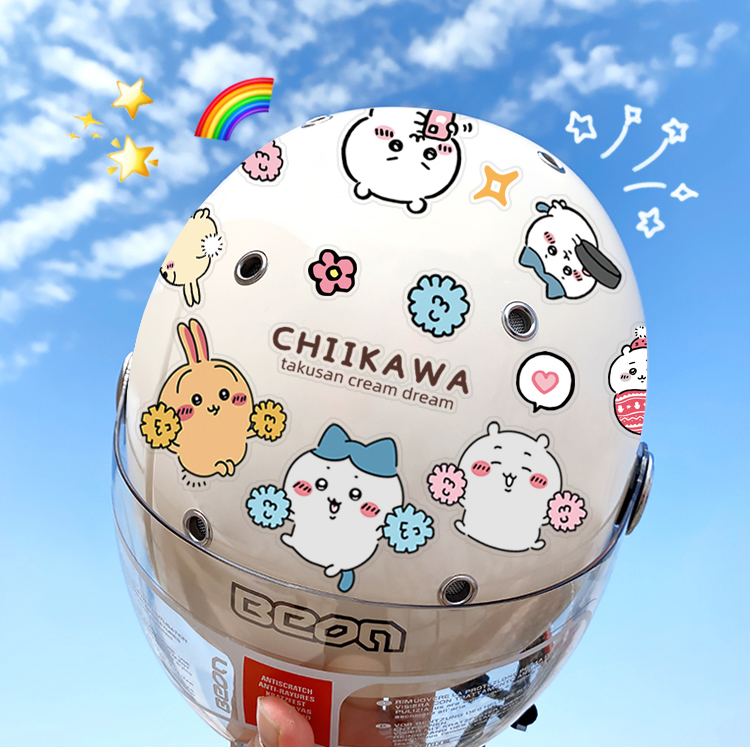 防水贴纸头盔卡通电动车汽车PVC