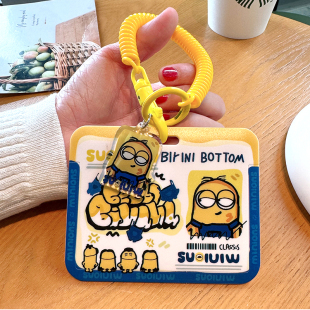 新款弹簧绳卡套身份证件横版饭卡水卡地铁门禁挂绳拉伸小学生硬