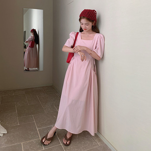 法式度假风甜美连衣裙女2025夏季新款温柔减龄独特漂亮显瘦长裙子图片