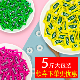 清风无糖薄荷糖清凉糖5斤散装 糖果圈糖饭店招待糖清口气零食 包邮