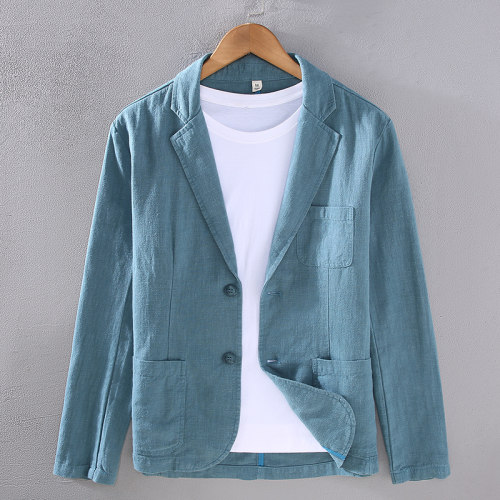亚麻商务休闲西服夹克外套