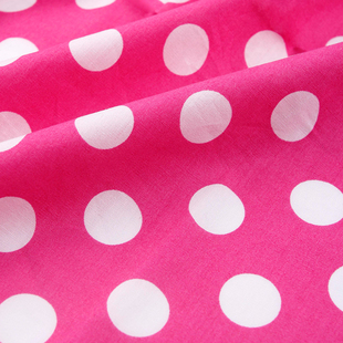 时尚手工diy布料面料 玫红白波点 棉  服装面料  半米价 现货