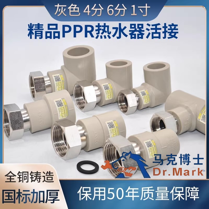 PPR热水器活接4分6分1寸活直活弯活三 前置过滤器净水器 水表接头