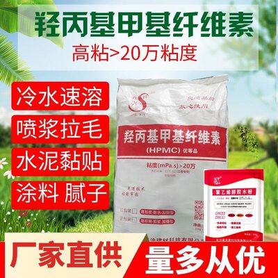 拍浆挂网hpmc羟丙基甲基纤维素胶粉高粘20万粘度喷浆拉毛砂浆增稠