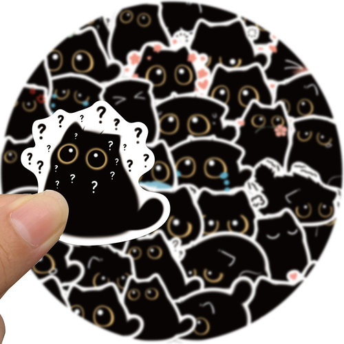 拾乐贴纸黑猫贴纸40张不重复