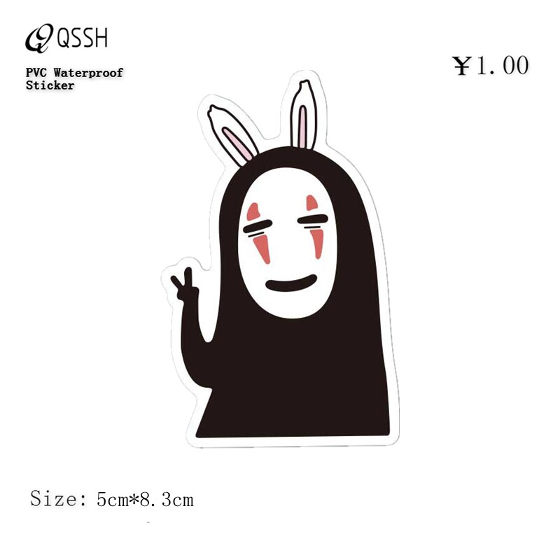 单枚无脸男可爱卡通行李箱贴画拉杆箱电脑滑板吉他死飞防水贴纸