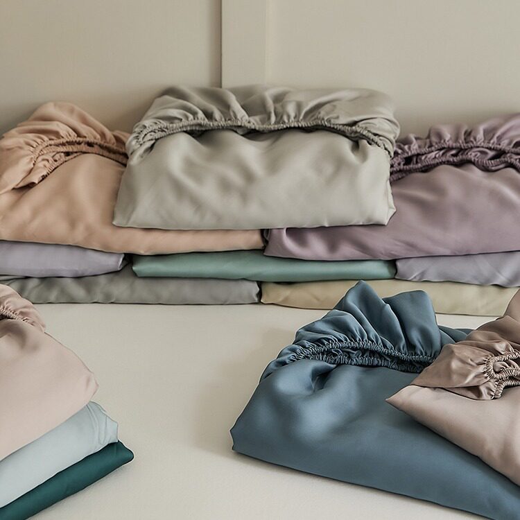 夏季纯色天丝莱赛尔床单床笠单件真丝质感丝滑裸睡冰丝枕套三件套