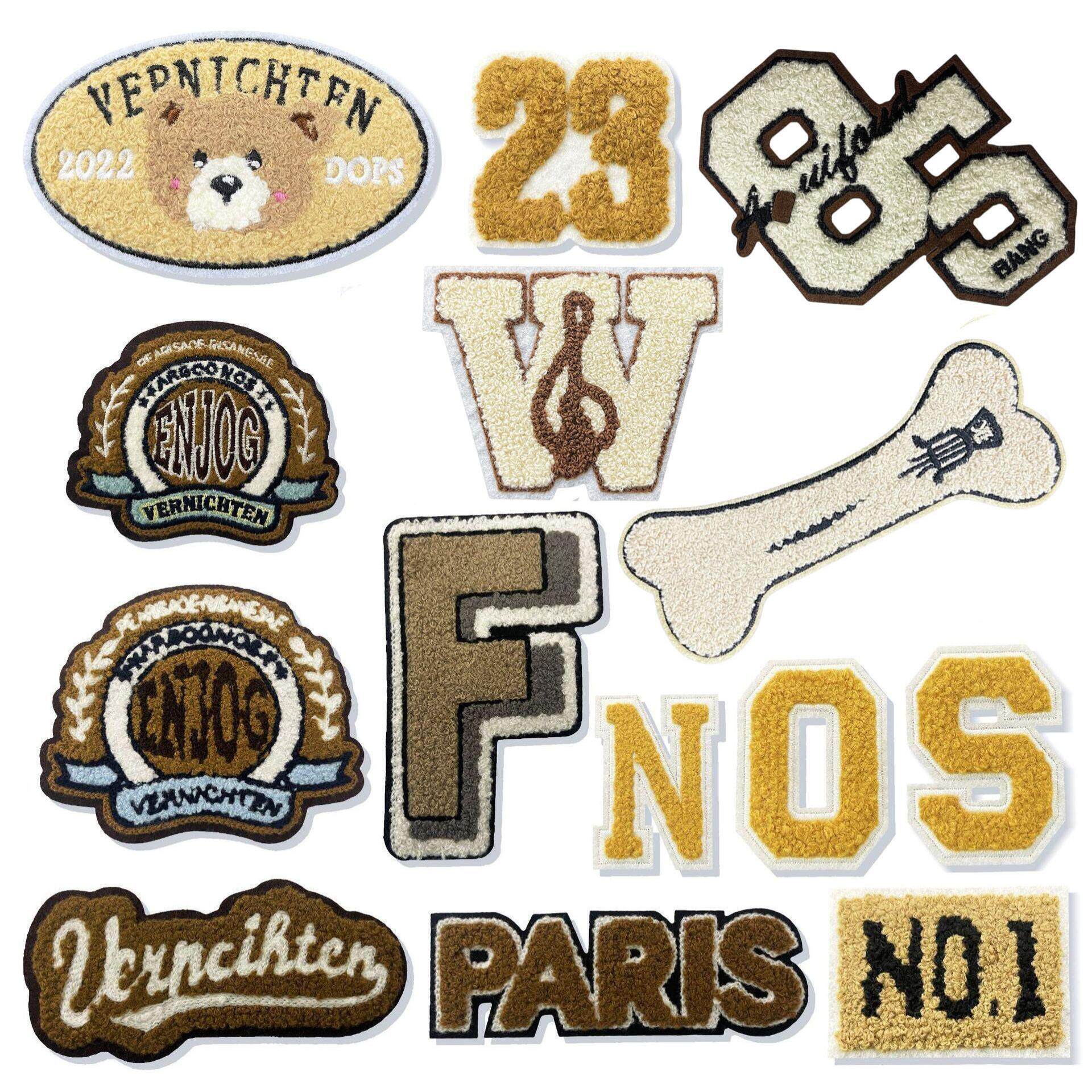 个性电脑绣花毛巾绣英文字母补丁贴服装辅料衣服中号装饰刺绣布贴