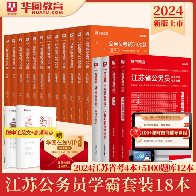 华图2024江苏省公务员考试申论行测教材历年真题习题集考前专项1000题专项题库18本 江苏公务员2023省考联考教材真题申论行测题库属于什么档次？