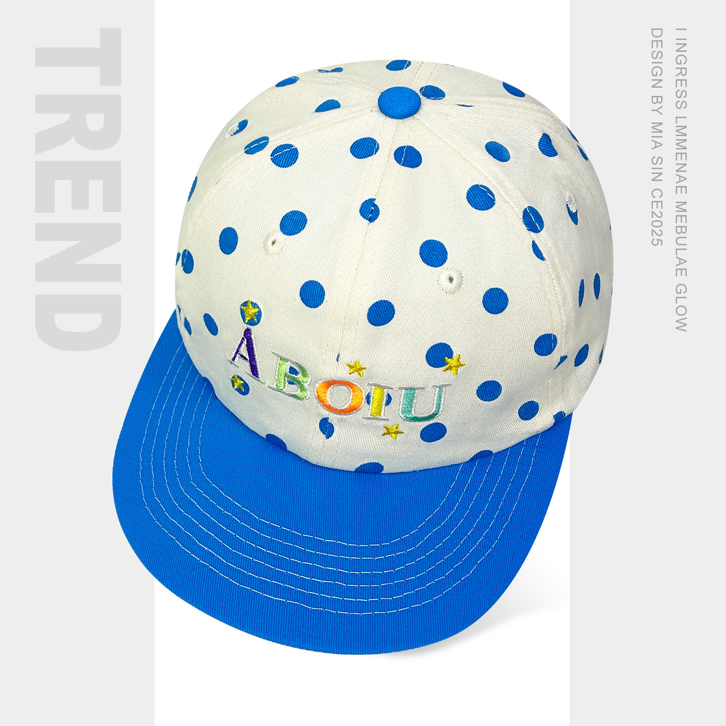 韩国拼色可爱波点平檐鸭舌帽子女