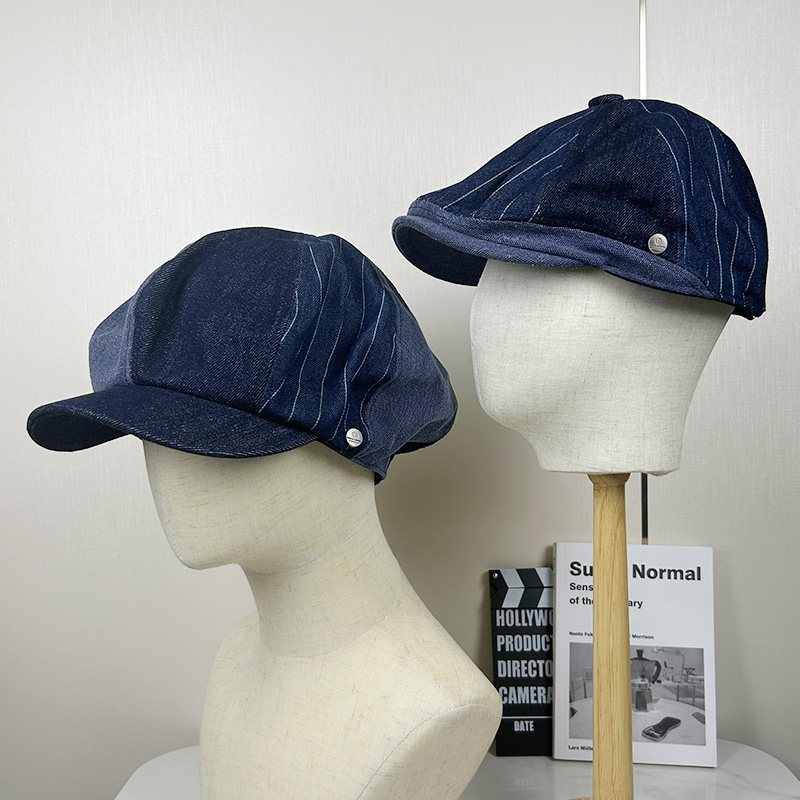 日系复古水洗牛仔条纹文艺画家帽做旧八角帽韩版英伦男女潮前进帽,服饰配件/皮带/帽子/围巾,帽子,淘宝优惠券,粉丝福利购,淘宝优惠卷