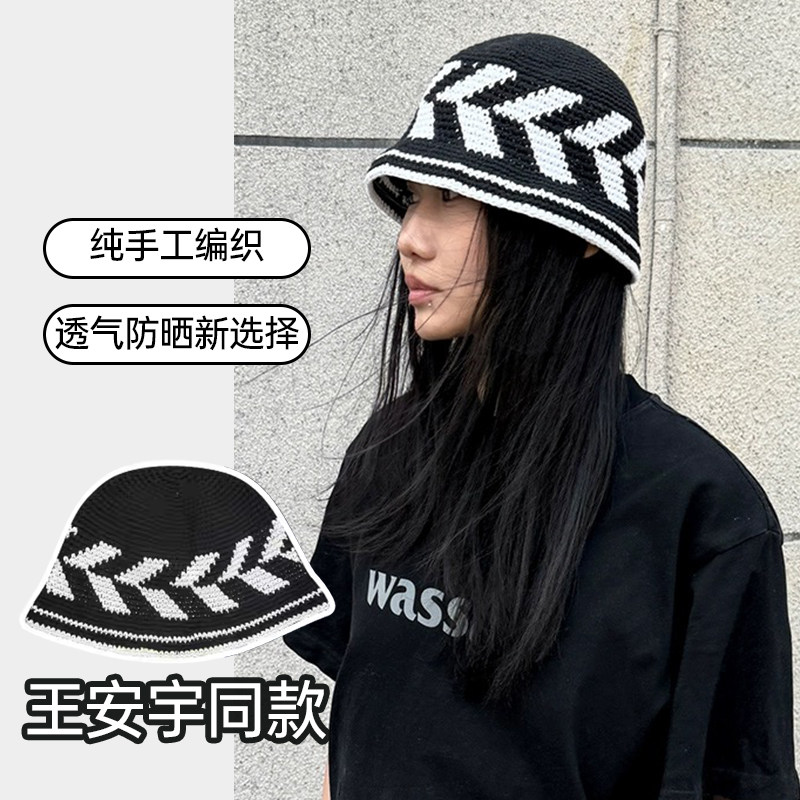 王安宇同款帽子夏季透气渔夫帽