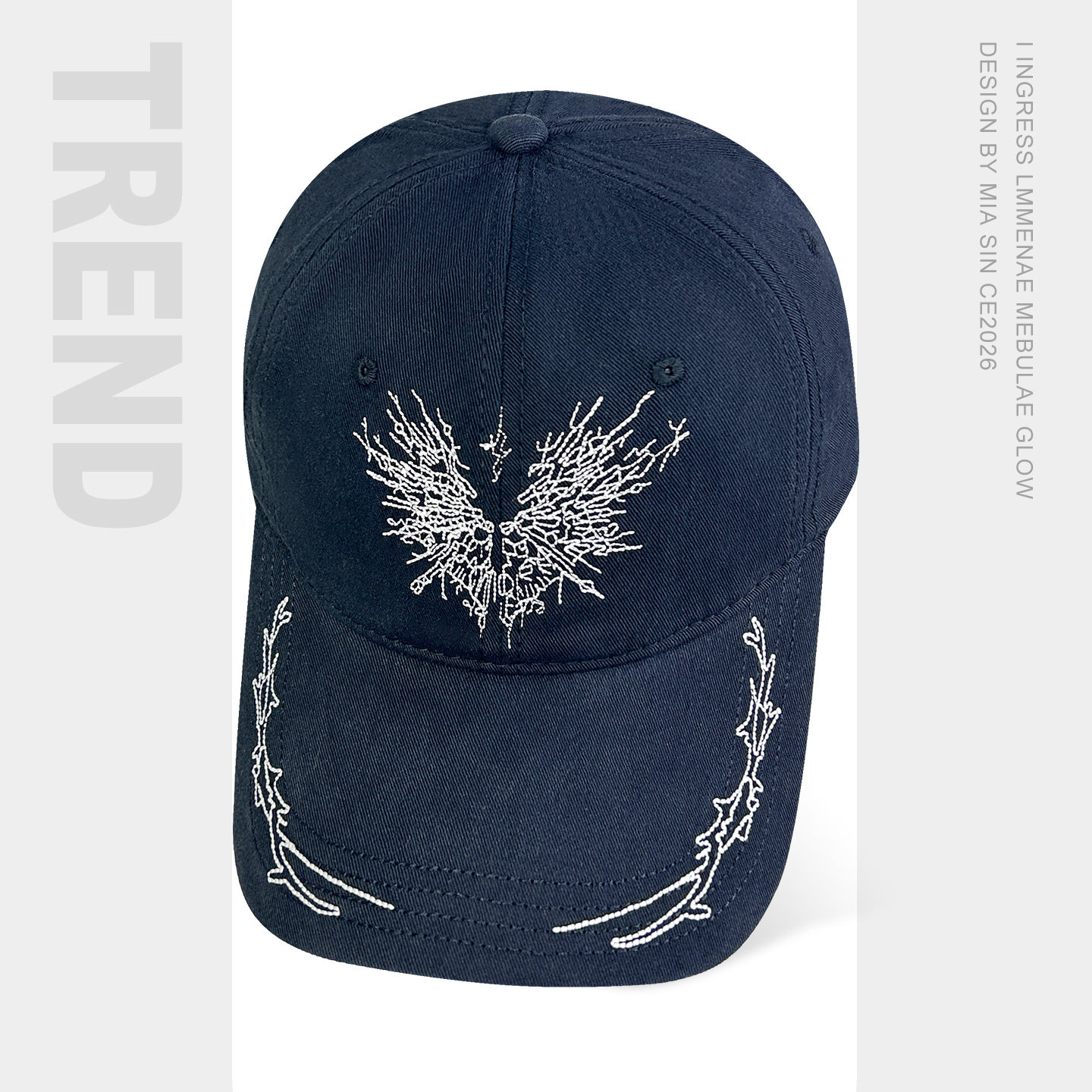 美式复古刺绣荆棘火焰棒球帽男女个性街头潮牌显脸小加深鸭舌帽子