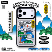 PAPERWORKS原创新年大展宏图镜面印刷英文卡通磁吸充电MagSafe适用于苹果iPhone17promax系列全包手机壳