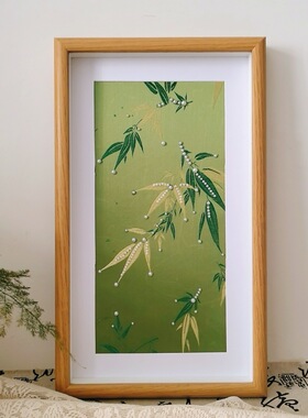 立体中空相框水彩竹叶宋锦珍珠油画框diy手工礼物画框空框装裱