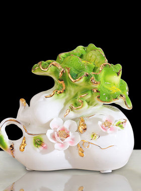 批发装饰客厅玄关白菜摆件好寓意轻奢家居摆设工艺品乔迁开业礼物