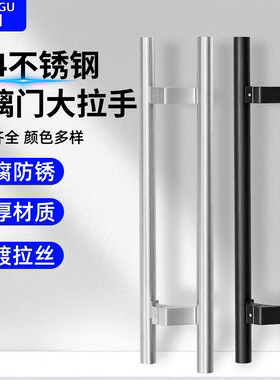 有框玻璃门木门侧装马蹄大拉手