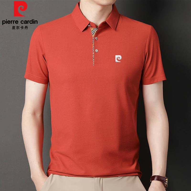 皮尔卡丹夏季高档男士华夫格卫衣翻领短袖t恤中年休闲纯棉POLO衫
