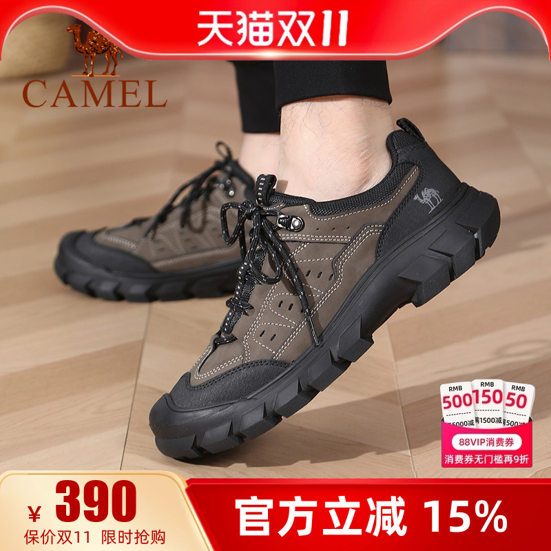骆驼男鞋2025秋季新款户外徒步登山鞋男士透气运动休闲低帮工装鞋