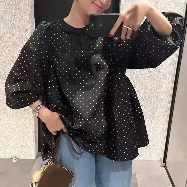 娃娃衬衣长袖显瘦灯笼袖上衣