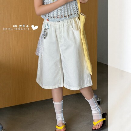大E小e儿童休闲短裤2026夏款女童宝宝韩系宽松挂件五分裤子99960