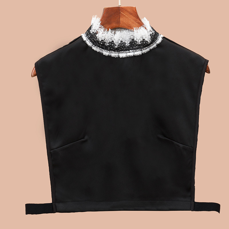 FALSE COLLAR CHILDRENS VERSATILE FALSE COLLAR JAPANESE LIGHT LUXURY BOUTIQUE LACE MESH LACE DECORATION COLLAR AUTUMN AND WINTER SOLID COLOR FAKE COLLAR