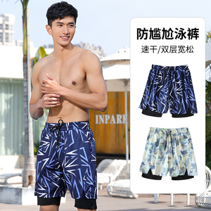 Swimming trunks Men's embarrassing Loose Speed Men's Swimming Frank Swimsuit Set Beach Bubble Hot Spring 2022 New