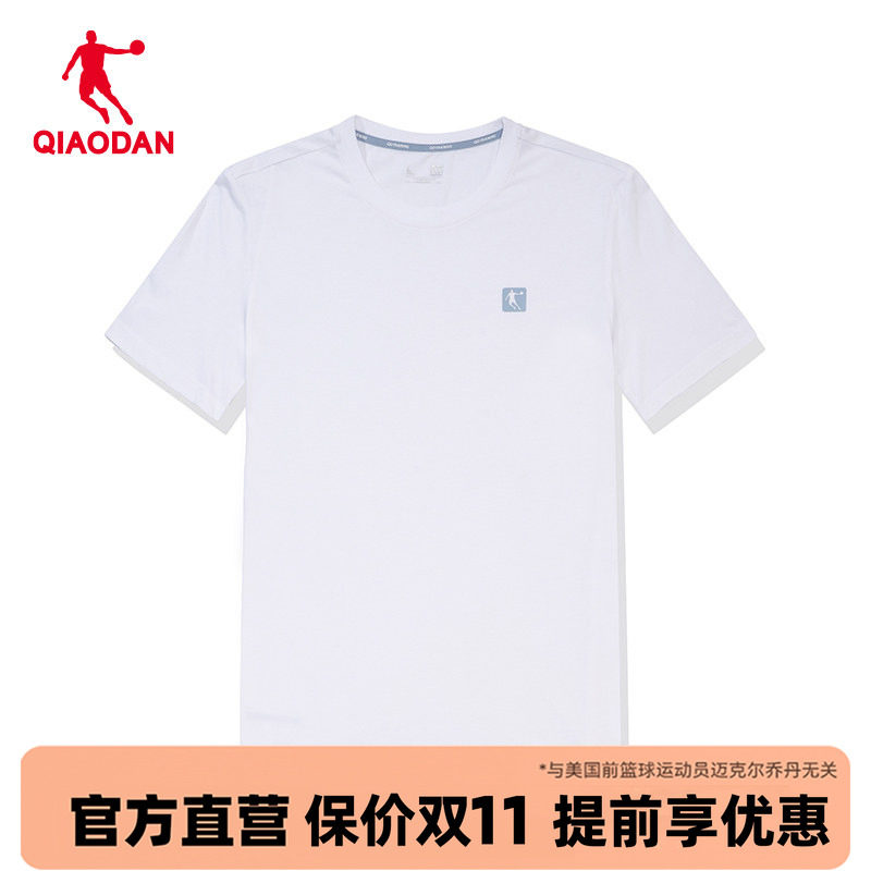 中国乔丹夏装短袖T恤男2026夏季新款宽松圆领休闲上衣纯白色短t装