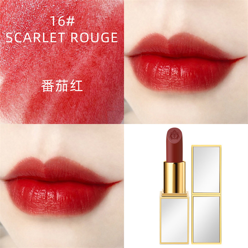 大牌正品tf口红经典白管银金管16番茄红色15橘红色滋润唇膏