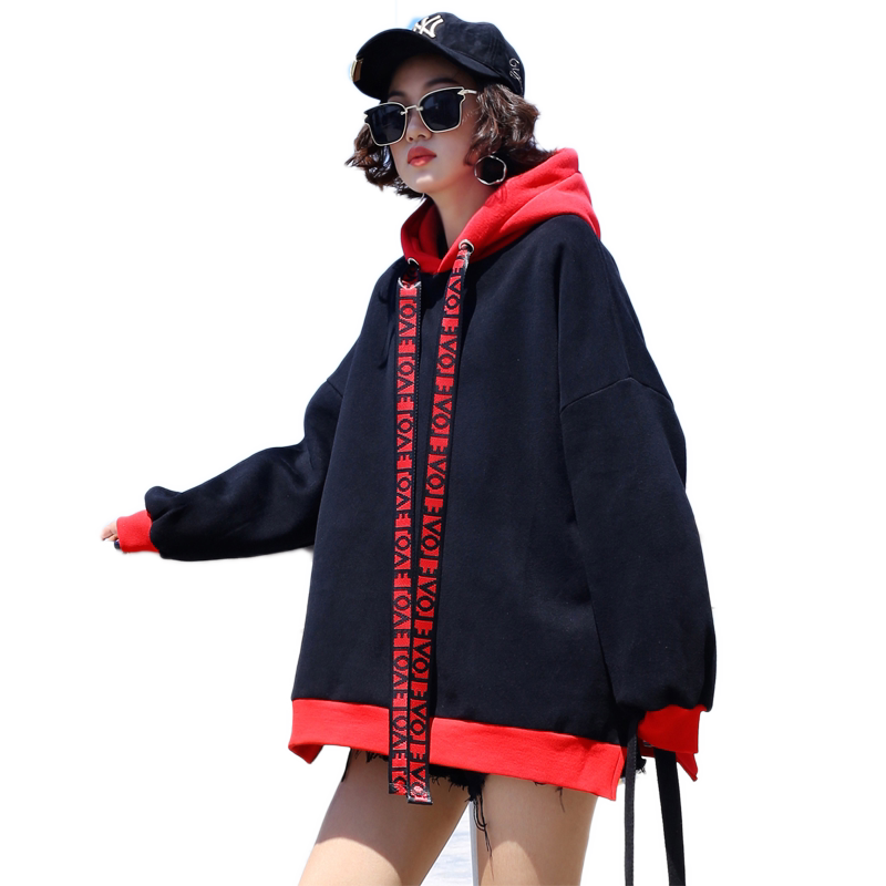 加厚韩版宽松套头大码长袖卫衣女