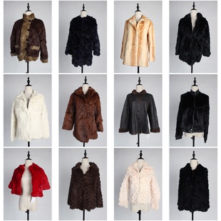 TM278古着vintage日系冬季 保暖外套 真皮草兔毛意大利复古风设计款