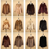 TM348古着vintage日系中古真皮草貂毛羚羊毛狐狸毛冬季 保暖外套