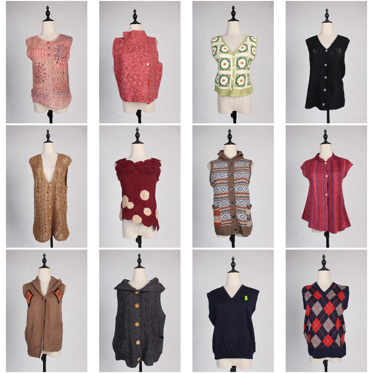 MY74古着vintage日系甜美风复古风文艺森系女装秋冬毛线针织马甲