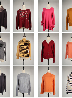 DM92古着vintage日系简约休闲百搭秋冬外穿毛线针织打底衫