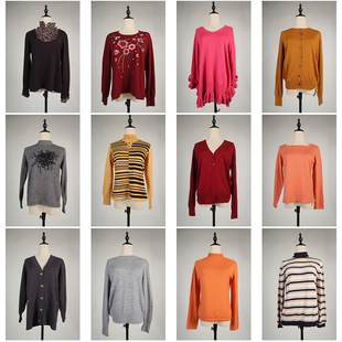 DM92古着vintage日系简约休闲百搭秋冬外穿毛线针织打底衫