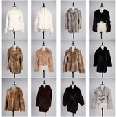 TM354古着vintage日系中古真皮草兔毛冬季 保暖外套