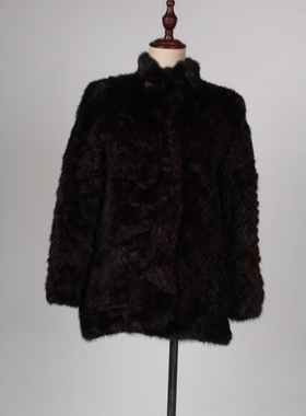 TM201-02531古着vintage冬季保暖真皮草水貂毛外套