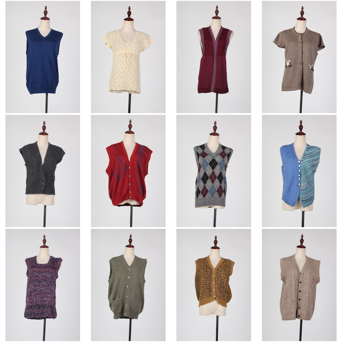 BM18古着vintage日制简约日常文艺学院风秋冬羊毛针织毛衣马甲