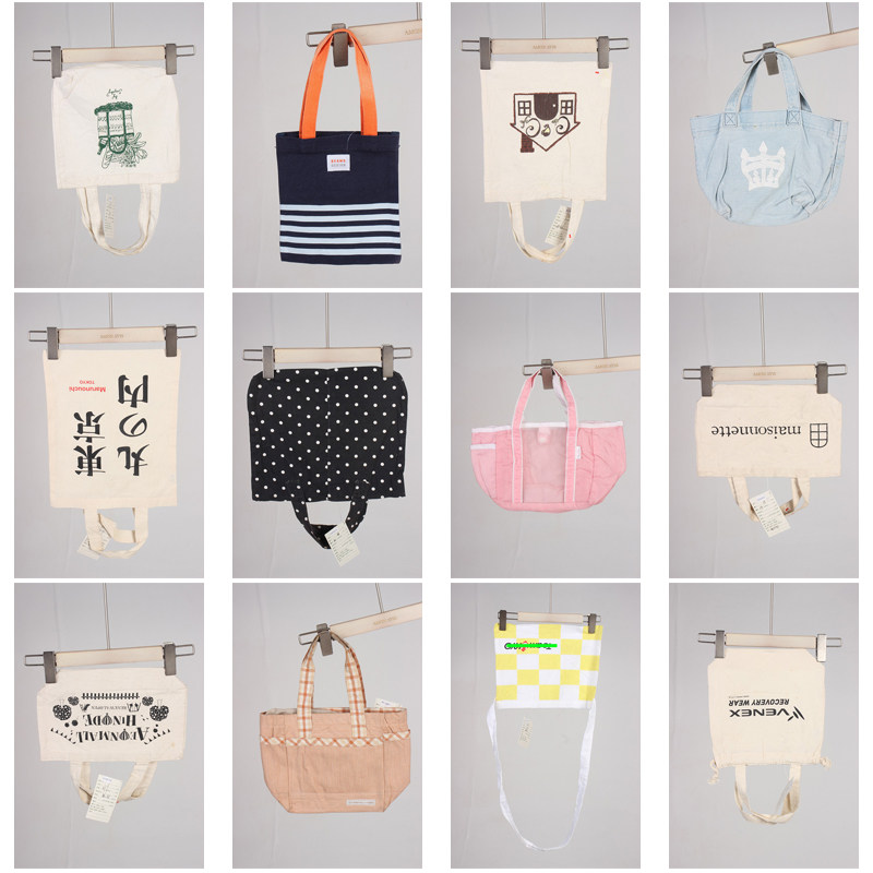 DZ151古着vintage日系女士可爱卡通帆布单肩斜挎手提袋子大包小包