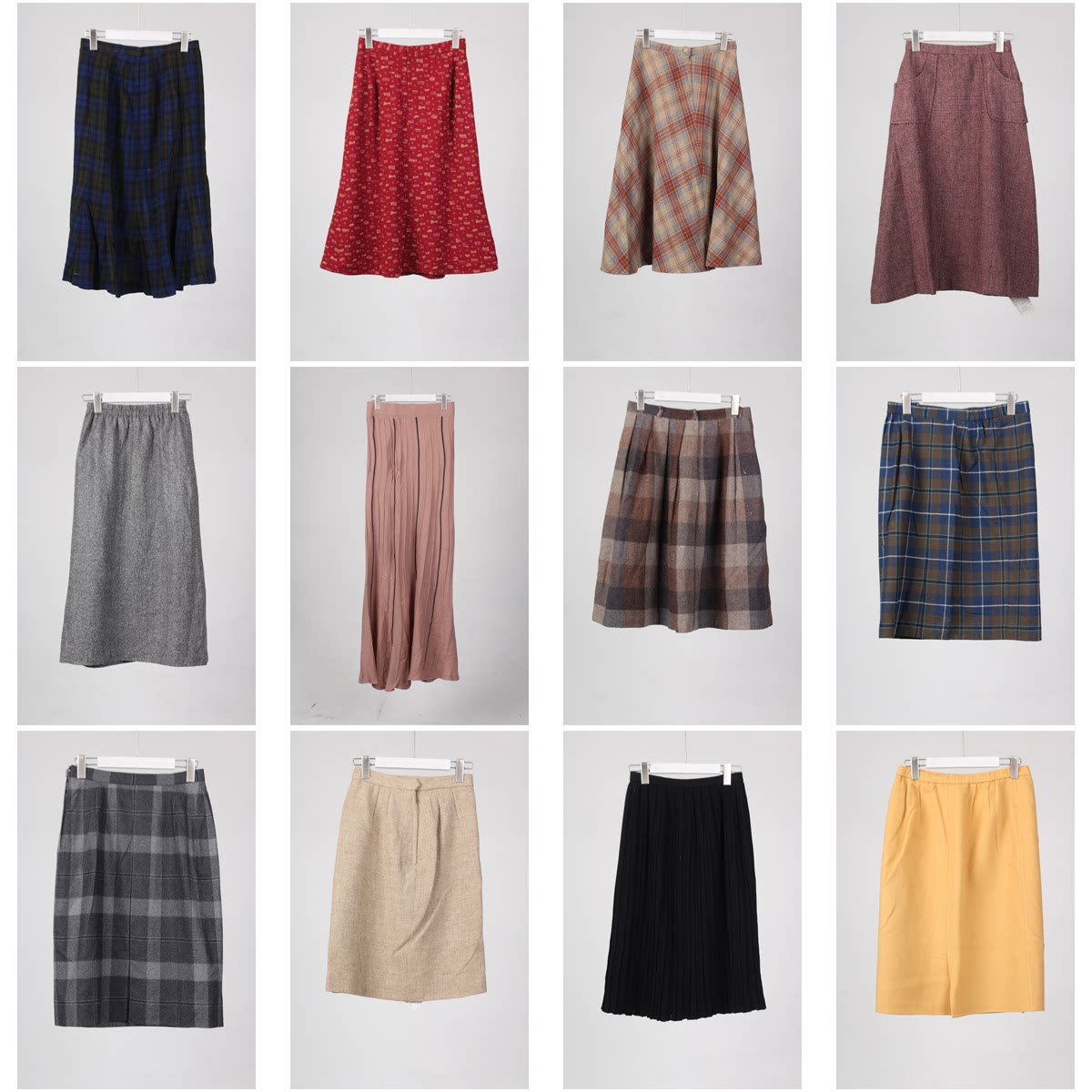 BK38古着vintage中古复古风秋冬高腰文艺森系女装日系百搭半身裙