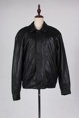 PP16-00267古着vintage秋冬复古风机车摇滚欧美羊皮真皮皮衣外套