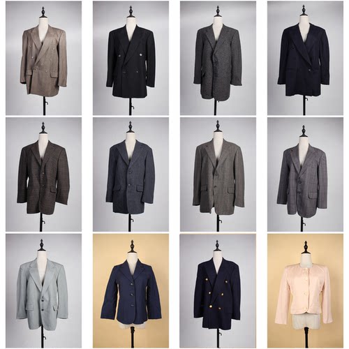 WT78-2古着vintage春秋女装休闲复古法式轻熟风中古西装外套上衣