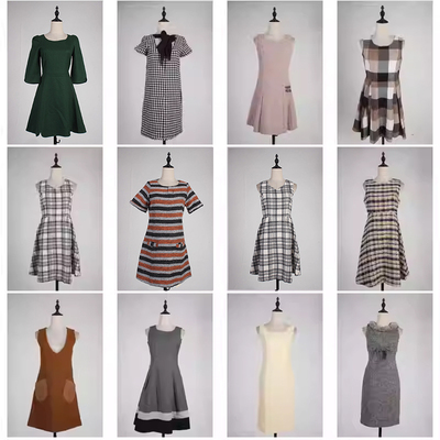 BX189古着vintage日系复古风轻熟风通勤甜美风春秋冬连衣裙