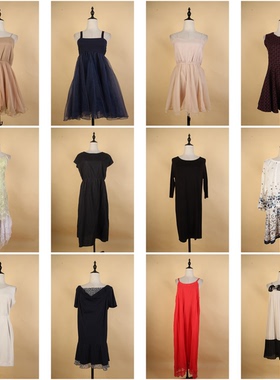 LY548古着vintage日系甜美文艺简约日常百搭复古风女装连衣裙