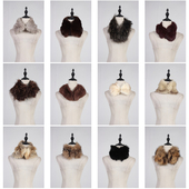 WJ306古着vintage秋冬真皮草围巾毛领