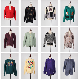 MY145古着vintage日系秋冬保暖针织复古风欧美达人街拍毛衣